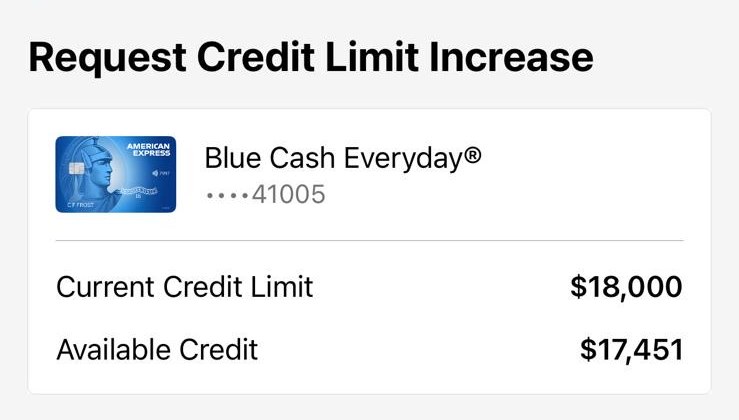 Blue Cash Everyday con límite de $18,000